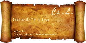 Csiszér Lina névjegykártya